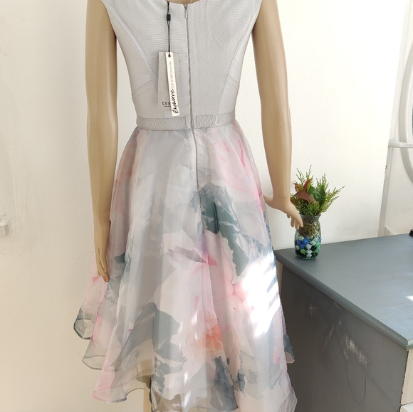 Coast Multi Vinca Printed Overlay Midi Dress Size 6 Wedding £169 - Picture 9 of 16